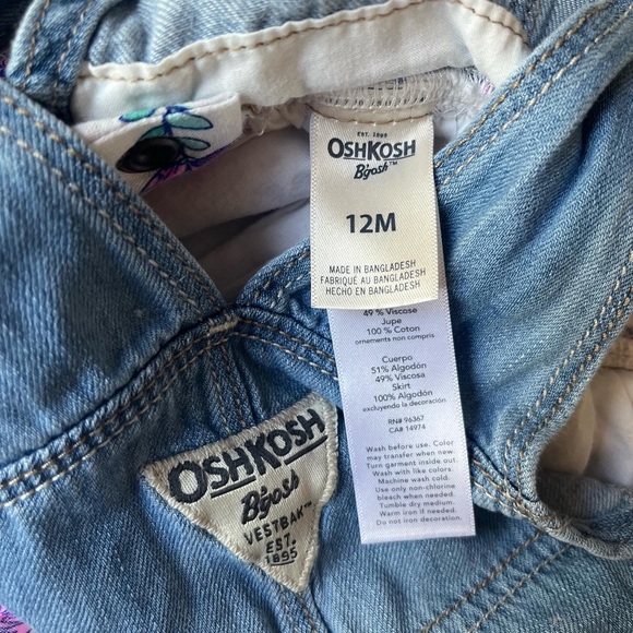 🌸 oshkosh b’gosh denim overall tiered floral dress - Picture 8 of 8